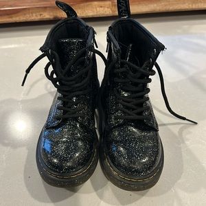 Doc Martens in black with Silver Sparkles